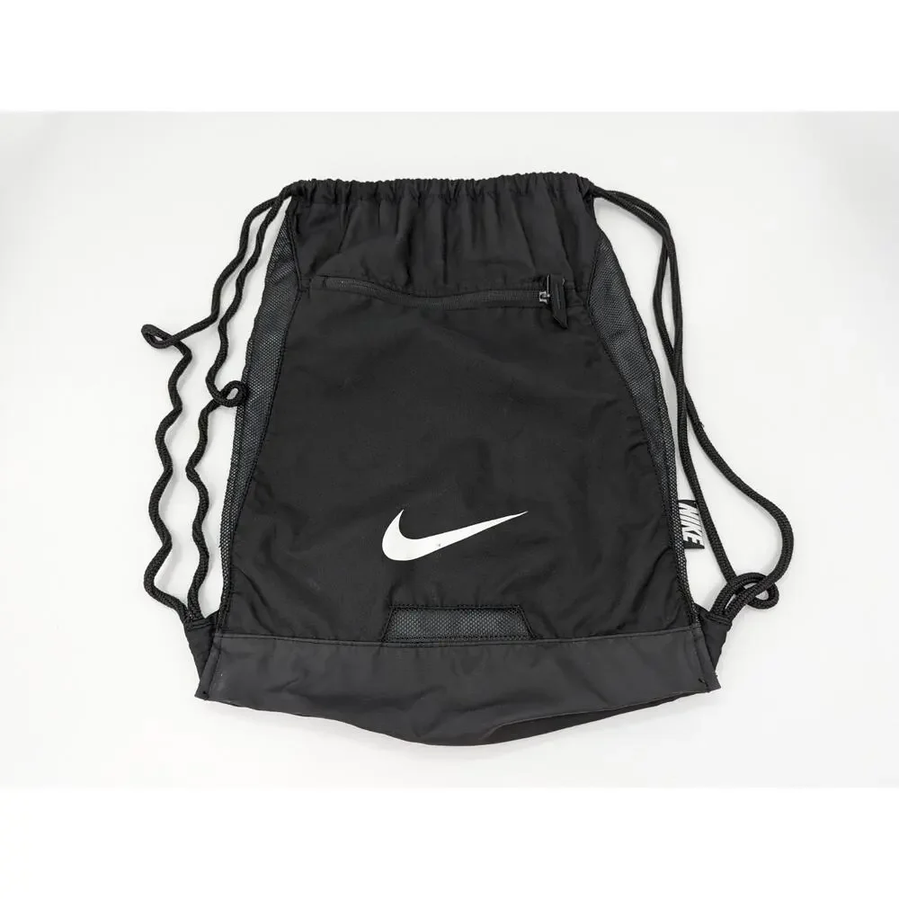 Nike BA5256-010 Gym Bag Black Black White Alpha Adapt Cinch Backpack